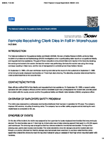 Female Receiving Clerk Dies in Fall in Warehouse FACE 8846