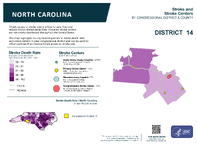 NC Congressional District 14 Stroke and Stroke Centers Map 118th Congress