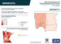 MN Congressional District 04 Heart Disease and Federally Qualified Health Centers Map 119th Congress