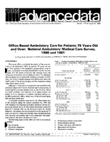 OfficeBased Ambulatory Care for Patients 75 Years Old and Over National Ambulatory Medical Care Survey 1980 and 1981