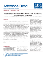 Health Characteristics of the Asian Adult Population United States 20042006
