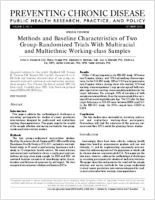 Methods and Baseline Characteristics of Two GroupRandomized Trials With Multiracial and Multiethnic Workingclass Samples