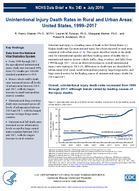 Unintentional injury death rates in rural and urban areas United States 19992017