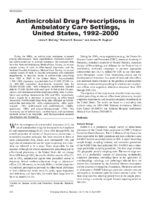 AntimicrobialDrug Prescription in Ambulatory Care Settings United States 19922000