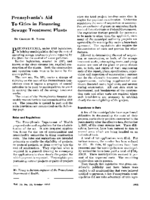 Pennsylvanias Aid To Cities In Financing Sewage Treatment Plants