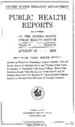 Public Health Reports  v 48 no 33  cover