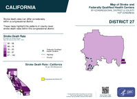 CA Congressional District 27 Stroke and Federally Qualified Health Centers Map 119th Congress