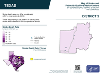 TX Congressional District 03 Stroke and Federally Qualified Health Centers Map 119th Congress