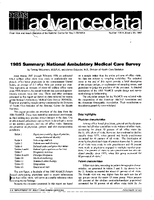 1985 Summary National Ambulatory Medical Care Survey