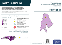 NC Congressional District 12 Stroke and Stroke Centers Map 119th Congress