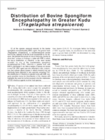 Bovine Spongiform Encephalopathy Infectivity in Greater Kudu Tragelaphus strepsiceros