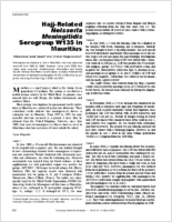 HajjRelated Neisseria Meningitidis Serogroup W135 in Mauritius