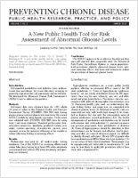 A New Public Health Tool for Risk Assessment of Abnormal Glucose Levels