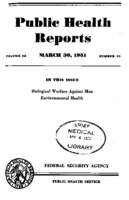 Public Health Reports  v 66 no 13  cover