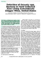 Detection of Orientia spp Bacteria in FieldCollected FreeLiving Eutrombicula Chigger Mites United States