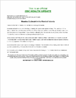 Measles Outbreak in the Marshall Islands Saturday September 06 2003 1448 EDT 0248 PM EDT