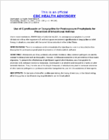 Use of Ciprofloxacin or Doxycycline for Postexposure Prophylaxis for Prevention of Inhalational Anthrax Wednesday October 31 2001 1345 EST 145 PM EST
