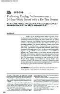 Evaluating Earplug Performance over a 2Hour Work Period with a FitTest System