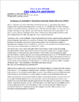 Investigation and Interim Recommendations Swine Influenza H1N1 Saturday April 25 2009 1500 EDT 300 PM EDT