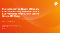 Immunogenicity and safety of Shingrix in adults previously vaccinated with a liveattenuated herpes zoster vaccine zoster048 study