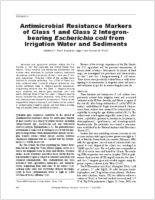 Antimicrobial Resistance Markers of Class 1 and Class 2 Integronbearing Escherichia coli from Irrigation Water and Sediments