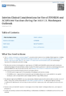 Interim Clinical Considerations for Use of JYNNEOS and ACAM2000 Vaccines During the 2022 US Monkeypox Outbreak What You Need to Know
