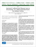 Increased Confusion and Memory Loss in Households 2011 Behavioral Risk Factor Surveillance System