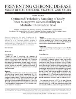 Optimized Probability Sampling of Study Sites to Improve Generalizability in a Multisite Intervention Trial
