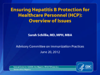 Ensuring Hepatitis B protection for  healthcare personnel HCP  overview of issues
