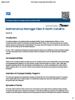 Maintenance Manager Dies in North Carolina FACE 8760