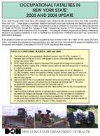Occupational Fatalities in New York State 2003 and 2004 Update