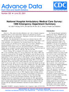 National Hospital Ambulatory Medical Care Survey 1999 Emergency Department Summary