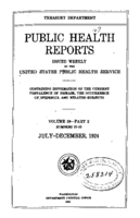 Public Health Reports  v 39 part 2 numbers 2752 JulyDecember 1926  index