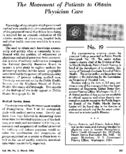The movement of patients to obtain physician care