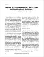 Human Metapneumovirus Infections in Hospitalized Children1