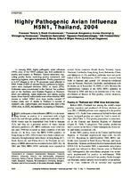Highly Pathogenic Avian Influenza H5N1 Thailand 2004