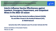 Interim influenza vaccine effectiveness against inpatient emergency department and outpatient illness in the 202223 season   data from the New Vaccine Surveillance Network NVSN Flu and Other Viruses in the Acutely Ill Network IVY  VISION Network