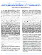 Prevalence of Five HealthRelated Behaviors for Chronic Disease Prevention Among Sexual and Gender Minority Adults  25 US States and Guam 2016