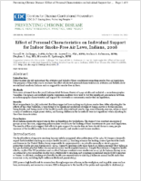 Effect of Personal Characteristics on Individual Support for Indoor SmokeFree Air Laws Indiana 2008