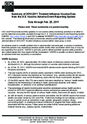Summary of 20102011 Trivalent Influenza Vaccine Data from the US Vaccine Adverse Event Reporting System Data through Feb 25 2011