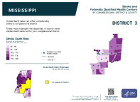 MS Congressional District 03 Stroke and Federally Qualified Health Centers Map 118th Congress