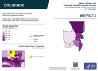 CO Congressional District 02 Stroke and Federally Qualified Health Centers Map 119th Congress