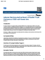 Laborer Electrocuted as Boom of Bucket Truck Contacts a 7200volt Power Line FACE 8915