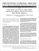 Data Needs and Uses for Older Adult Health Surveillance Perspectives From State Health Agencies