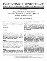Using Community Indicators to Assess Nutrition in ArizonaMexico Border Communities1
