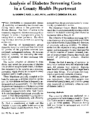 Analysis of diabetes screening costs in a county health department