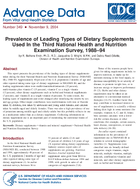 Prevalence of Leading Types of Dietary Supplements Used In the Third National Health and Nutrition Examination Survey 198894