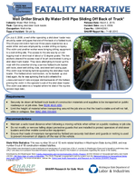 Fatality Narrative Well Driller Struck by Water Drill Pipe Sliding off Back of Truck