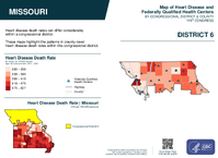 MO Congressional District 06 Heart Disease and Federally Qualified Health Centers Map 119th Congress