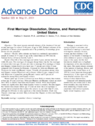 First Marriage Dissolution Divorce and Remarriage United States